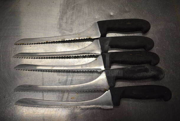 5 SHARPENED Stainless Steel Serrated Knives. Includes 14". 5 Times Your Bid! - Image 1 of 4