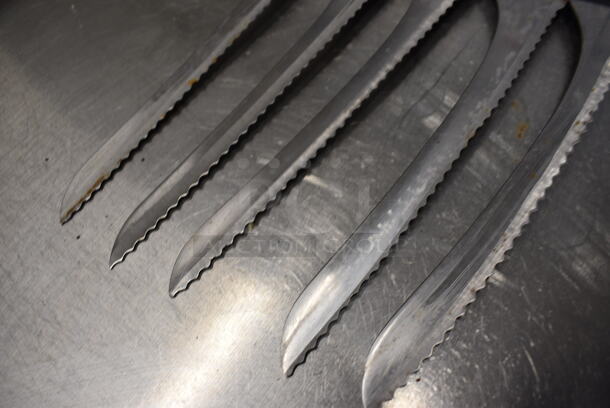 5 SHARPENED Stainless Steel Serrated Knives. Includes 14". 5 Times Your Bid! - Image 4 of 4