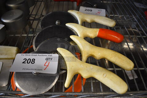 4 Metal Pizza Pie Cutters. 9.5", 10". 4 Times Your Bid!