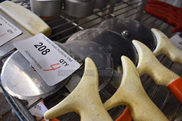 4 Metal Pizza Pie Cutters. 9.5", 10". 4 Times Your Bid! - Image 2 of 3