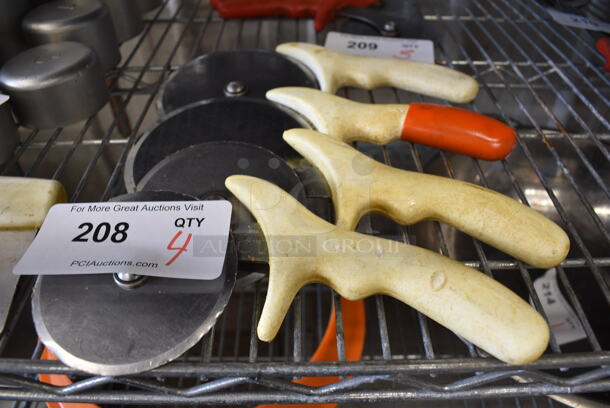 4 Metal Pizza Pie Cutters. 9.5", 10". 4 Times Your Bid! - Image 3 of 3