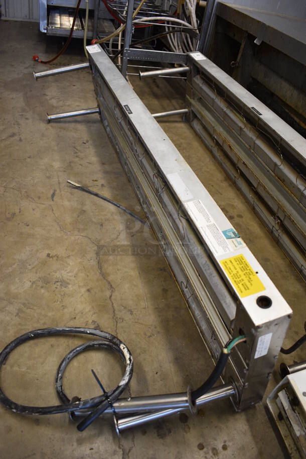NICE! Metal Commercial Heated Warming Strips on 4 Legs. 110 Volts, 1 Phase. 60x15x12 - Image 1 of 4
