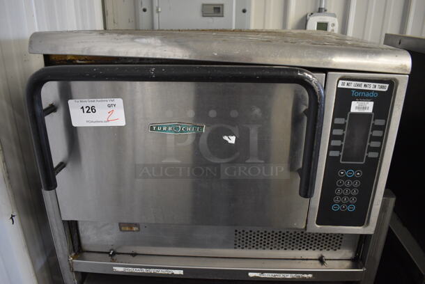 2 FANTASTIC! Turbochef Model NGCD6 Tornado Stainless Steel Commercial Countertop Electric Powered Rapid Cook Ovens on Stainless Steel Commercial 2 Tier Equipment Stand w/ Commercial Casters. Top Is 2013, Bottom Is 2012. 208/240 Volts, 1 Phase. 30x30x60. 2 Times Your Bid! Tested and Working! - Image 4 of 10