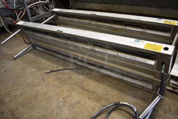 NICE! Metal Commercial Heated Warming Strips on 4 Legs. 110 Volts, 1 Phase. 60x15x12 - Image 4 of 4