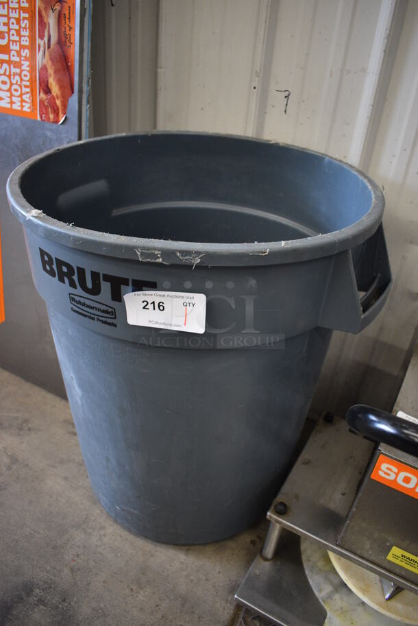 Rubbermaid Brute Gray Poly Trash Can. 26x22x27 - Image 3 of 3