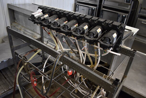 8 Flojet Soda Pumps on Chrome Finish Soda Rack. 41x16x47. 8 Times Your Bid! - Image 2 of 5