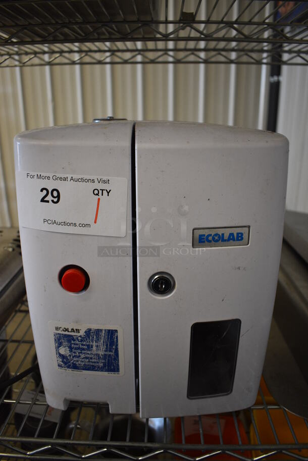 Ecolab White Poly Antibacterial Soap Dispenser. 10x9x13
