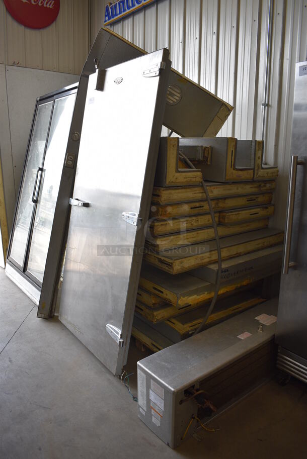 AWESOME! Brown Walk In Box w/ Solid Door, 2 Glass Pane Merchandiser Display Door and Model LSF140BEB2N6L1K Condenser. Does Not Have Floor. Approximately 14'x10'x8.5' - Image 3 of 8