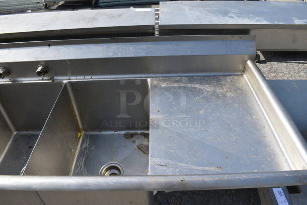 Stainless Steel Commercial 3 Bay Sink w/ Dual Drainboards. 87x27x40. Bays 16x21x13. Drainboards 18x23x2 - Image 3 of 6