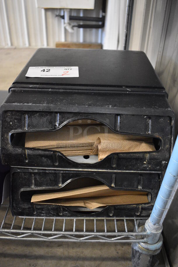 2 Black Poly Wall Mount Paper Towel Dispensers. 11x6x15 2 Times Your Bid! - Image 3 of 3