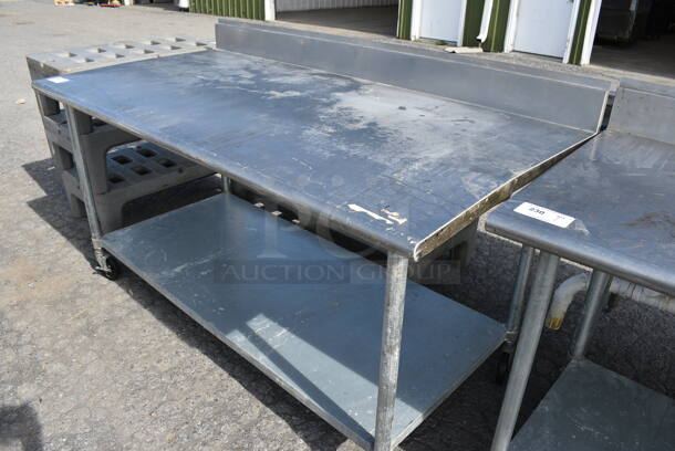 Stainless Steel Commercial Table w/ Backsplash and Undershelf on Commercial Casters. 72x36x42 - Image 2 of 4