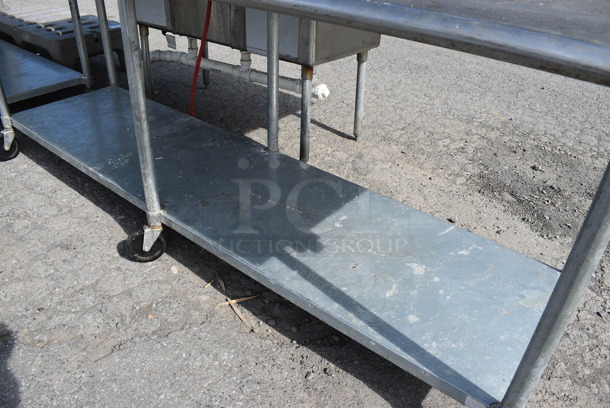 Stainless Steel Commercial Table w/ Edlund Commercial Can Opener Mount, Backsplash and Undershelf on Commercial Casters. 96x36x42 - Image 3 of 4