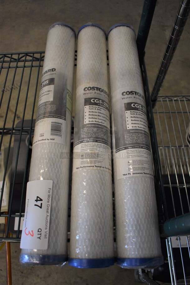 3 Costguard Model CG5-20S Filtration Cartridges. 3x3x20. 3 Times Your Bid!