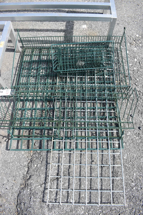 ALL ONE MONEY! Lot of Green Finish Pieces to Wall Mount Storage System! - Image 1 of 3