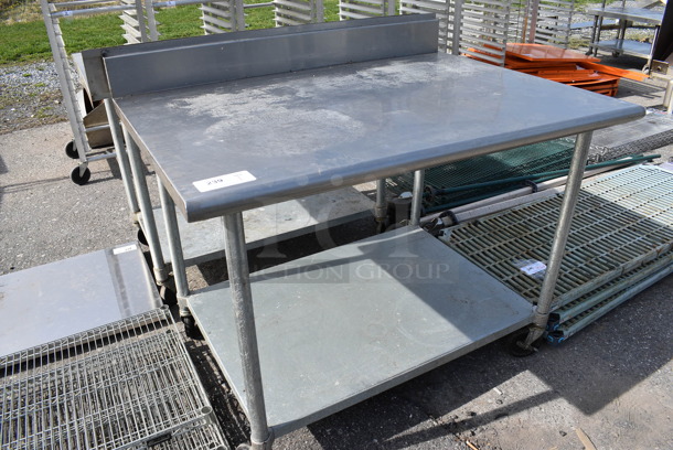 Stainless Steel Commercial Table w/ Backsplash and Undershelf on Commercial Casters. 48x30x42 - Image 5 of 5