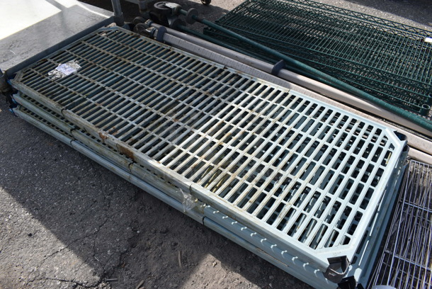 ALL ONE MONEY! Lot of 4 Metro Max Shelves w/ 4 Poles on Commercial Casters. 60x24x1.5, 75" - Image 2 of 4