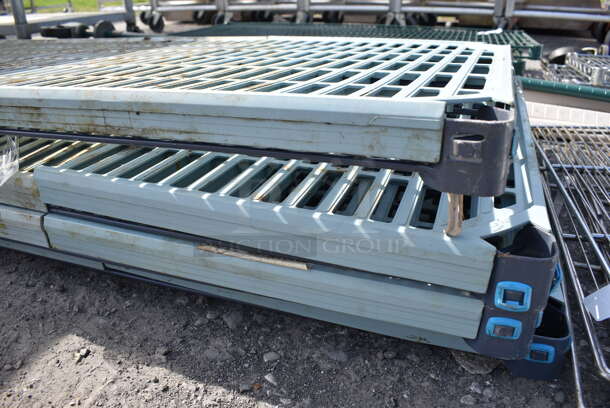 ALL ONE MONEY! Lot of 4 Metro Max Shelves w/ 4 Poles on Commercial Casters. 60x24x1.5, 75" - Image 3 of 4