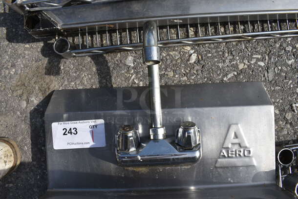 Stainless Steel Commercial Wall Mount Single Bay Sink w/ Faucet and Handles. 17x16x24 - Image 3 of 5