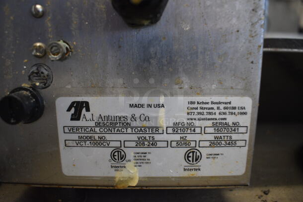 NICE! AJ Antunes Model VCT-1000CV Stainless Steel Commercial Countertop Vertical Contact Toaster. 208-240 Volts, 1 Phase. 20x14x22 - Image 4 of 7