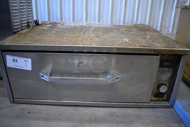 Stainless Steel Commercial Countertop Single Drawer Food Warmer. 115 Volts, 1 Phase. 29.5x23x11. Tested and Working!