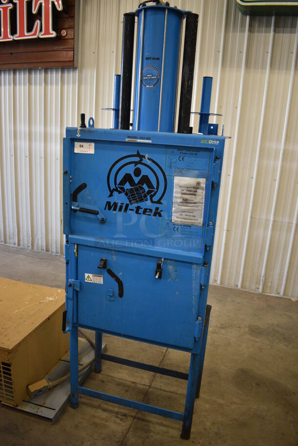 Mil-tek 102HD Blue Metal Commercial Floor Style Baler. 30x22x89 - Image 2 of 10