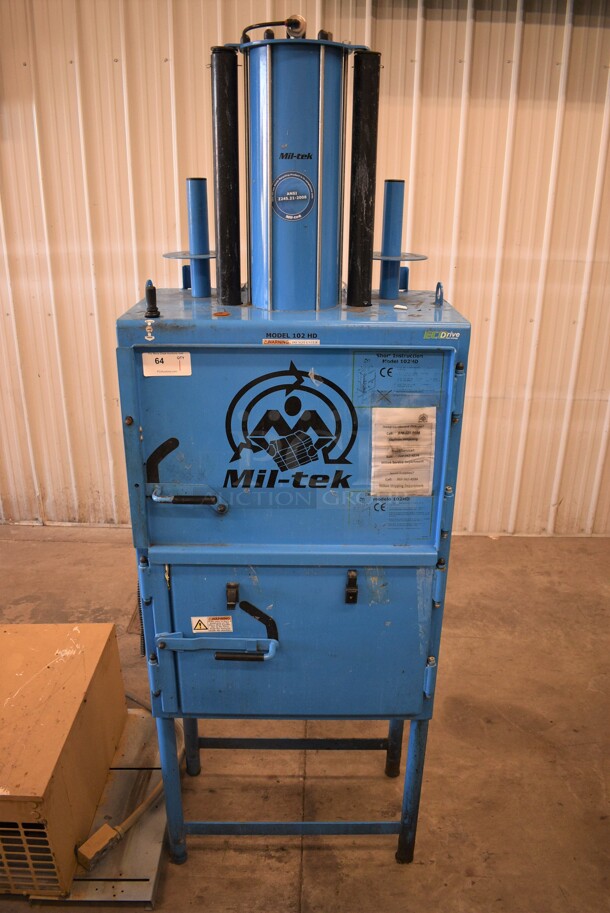 Mil-tek 102HD Blue Metal Commercial Floor Style Baler. 30x22x89 - Image 8 of 10