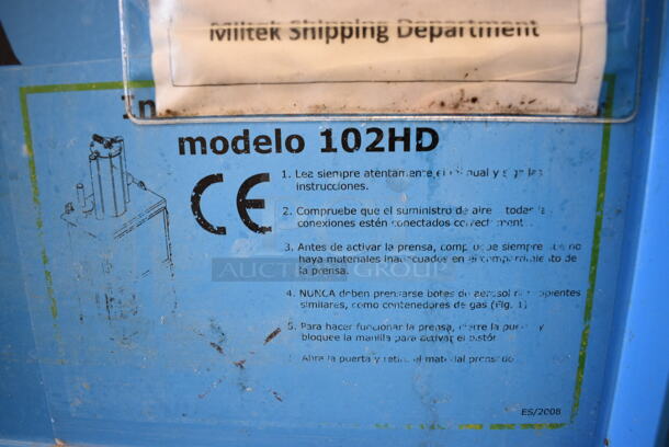 Mil-tek 102HD Blue Metal Commercial Floor Style Baler. 30x22x89 - Image 9 of 10