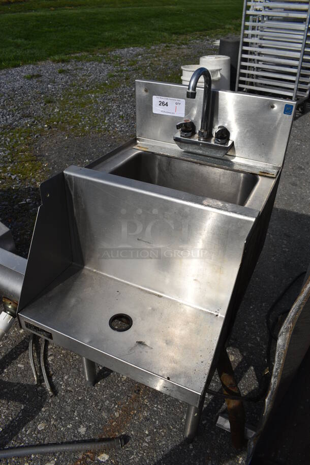 Stainless Steel Commercial Single Bay Sink w/ Faucet, Handles and Front Shelf. 18x24x40 - Image 2 of 4