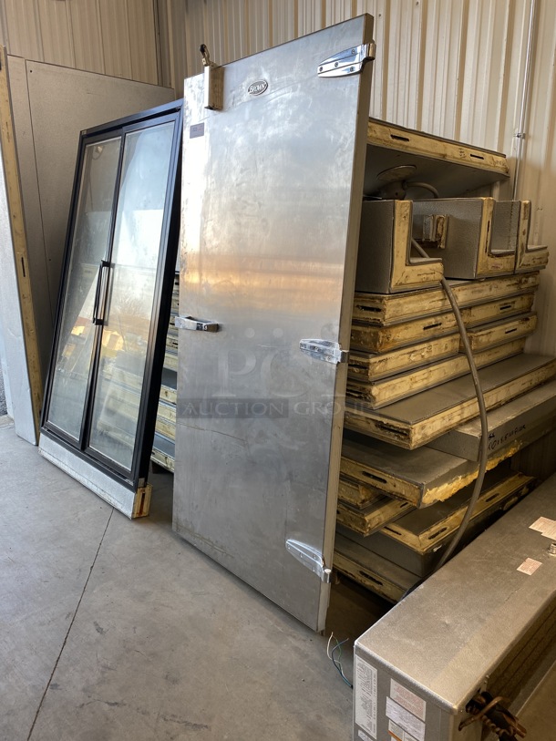 AWESOME! Brown Walk In Box w/ Solid Door, 2 Glass Pane Merchandiser Display Door and Model LSF140BEB2N6L1K Condenser. Does Not Have Floor. Approximately 14'x10'x8.5' - Image 2 of 8