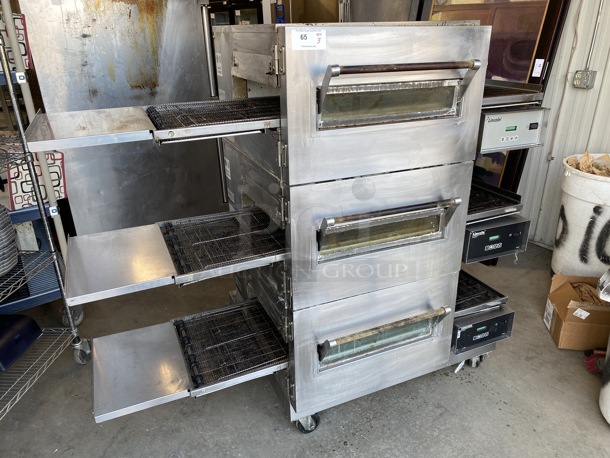3 GORGEOUS! Lincoln Impinger Model 1132-002-U-K1841 Stainless Steel Commercial Electric Powered Conveyor Pizza Oven on Commercial Casters. 120/208 Volts, 3 Phase. 70x40x62. 3 Times Your Bid! - Image 8 of 12