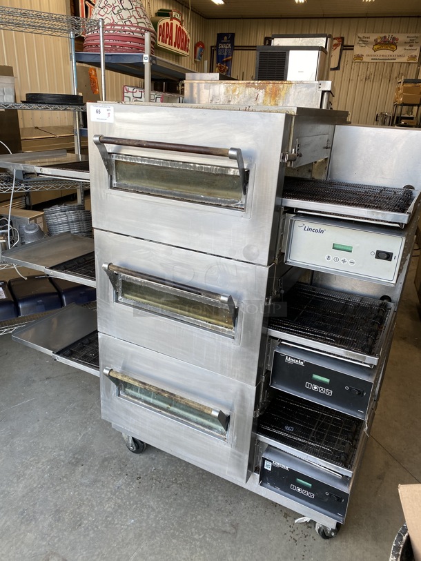 3 GORGEOUS! Lincoln Impinger Model 1132-002-U-K1841 Stainless Steel Commercial Electric Powered Conveyor Pizza Oven on Commercial Casters. 120/208 Volts, 3 Phase. 70x40x62. 3 Times Your Bid! - Image 12 of 12