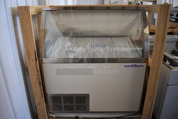 BRAND NEW! Global Refrigeration Model CKDC47VBR-AW Metal Commercial Floor Style Ice Cream Dipping Cabinet. 115 Volts, 1 Phase. 47x32x53. Tested and Working! - Image 1 of 10