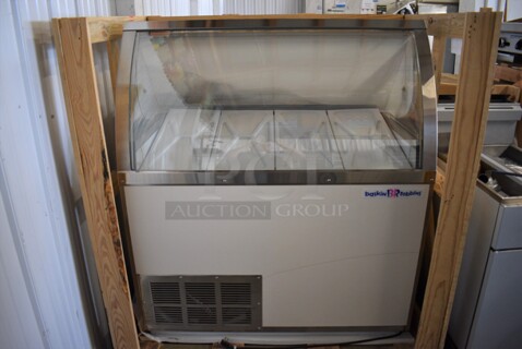 BRAND NEW! Global Refrigeration Model CKDC47VBR-AW Metal Commercial Floor Style Ice Cream Dipping Cabinet. 115 Volts, 1 Phase. 47x32x53. Tested and Working!