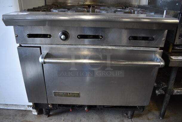 WOW! American Range Stainless Steel Commercial Natural Gas Powered 6 Burner Range w/ Oven and Overshelf. 36x33x57 - Image 4 of 6