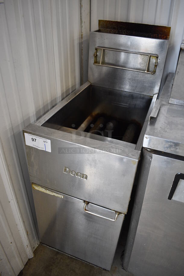 NICE! 2010 Dean Model SR42GN Stainless Steel Commercial Floor Style Natural Gas Powered Deep Fat Fryer. 105,000 BTU. 15.5x30x47 - Image 4 of 6