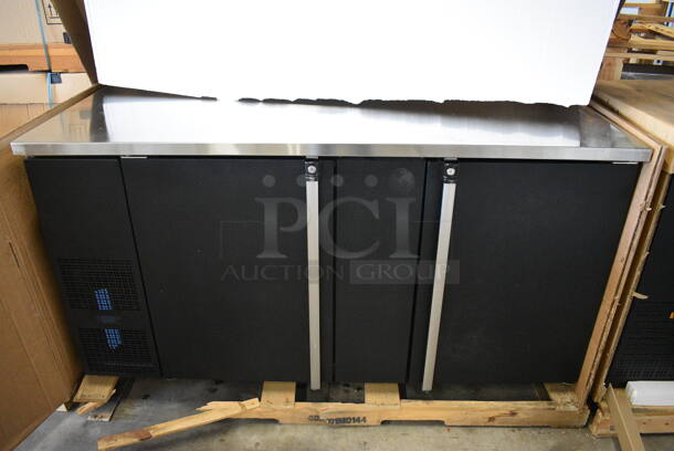 BRAND NEW! Micro Matic Model MBB-68 G E Stainless Steel Commercial 2 Door Back Bar Cooler. 115 Volts, 1 Phase. 69.5x29x37. Tested and Working!