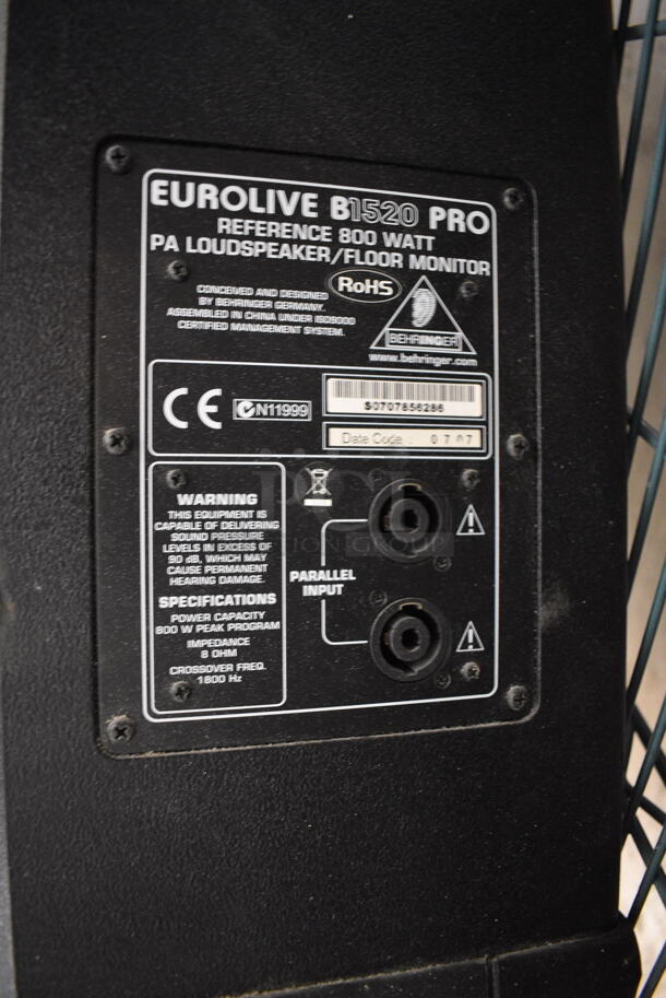 Behringer Eurolive B1520 Pro PA Loudspeaker Floor Monitor Speaker. 800 Watt. 27x19x20 - Image 2 of 7