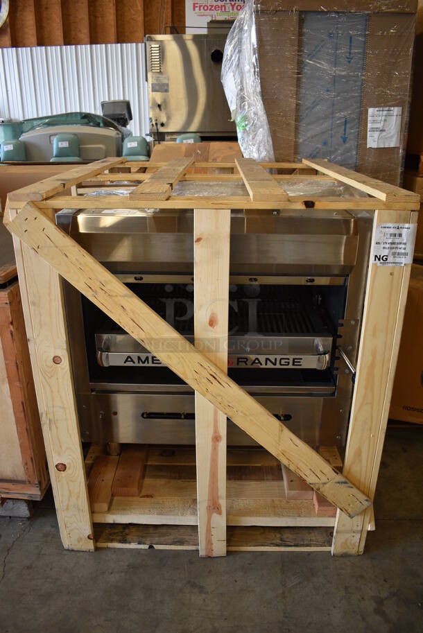 BRAND NEW! American Range Model AGBU-1 Stainless Steel Commercial Natural Gas Powered Cheese Melter. 80,000 BTU. 36x39x38  - Image 2 of 12