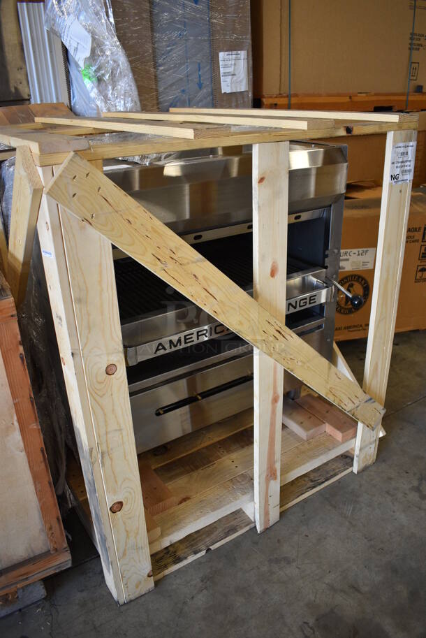 BRAND NEW! American Range Model AGBU-1 Stainless Steel Commercial Natural Gas Powered Cheese Melter. 80,000 BTU. 36x39x38  - Image 4 of 12