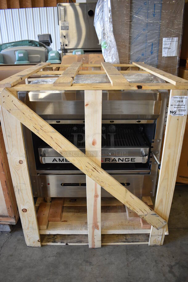 BRAND NEW! American Range Model AGBU-1 Stainless Steel Commercial Natural Gas Powered Cheese Melter. 80,000 BTU. 36x39x38  - Image 5 of 12