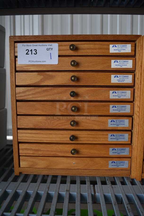 Wooden Display Case of Maxillary Tooth Bands. 13x8.5x14.5 - Image 1 of 6
