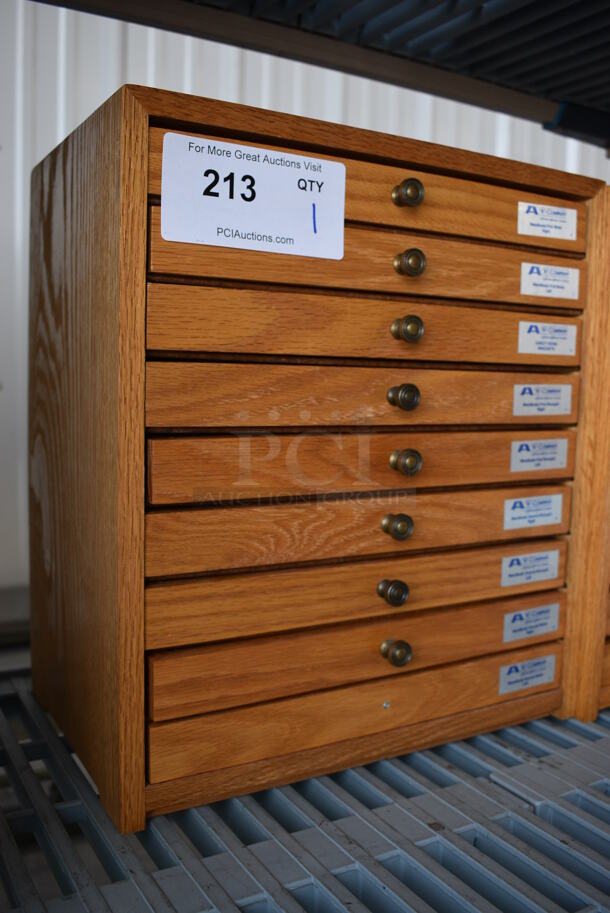Wooden Display Case of Maxillary Tooth Bands. 13x8.5x14.5 - Image 2 of 6