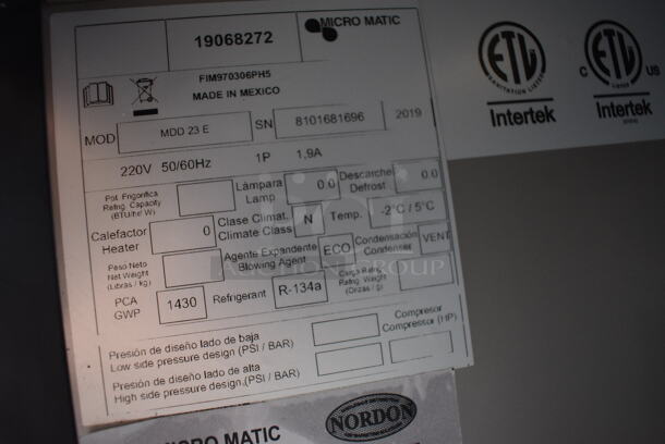 BRAND NEW! 2019 Micro Matic Model MDD 23 E Stainless Steel Commercial Direct Draw Kegerator. 220 Volts, 1 Phase. 25x28x37 - Image 7 of 10