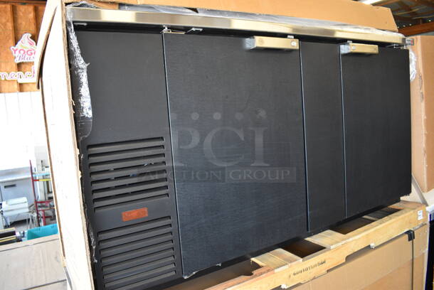 BRAND NEW! 2017 Fagor Model FDD-69-N Stainless Steel Commercial 2 Door Back Bar Cooler w/ Beer Tower. 115 Volts, 1 Phase. 69.5x29x37. Tested and Working! - Image 10 of 11