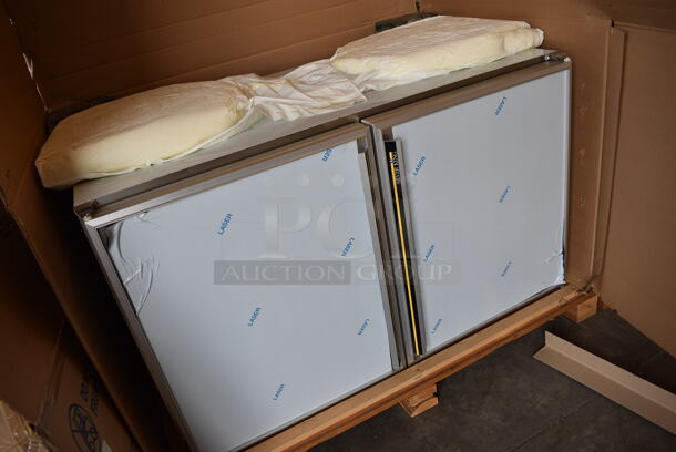 BRAND NEW! Silver King Model SKR48 Stainless Steel Commercial 2 Door Undercounter Cooler. 115 Volts, 1 Phase. 48x31x29. Tested and Working! - Image 3 of 12