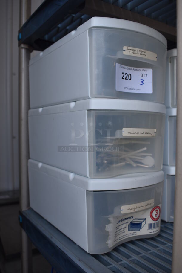 3 Poly Containers with Various Dental Tools. Includes Straight Wire Cutters, Mirrors and Scalers and Separating Pliers. 8x14x6. 3 Times Your Bid! - Image 2 of 5