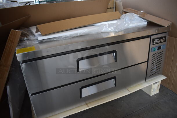 BRAND NEW! Migali Model C-CB48-HC Stainless Steel Commercial 2 Drawer Chef Base. 48.5x32x21. Tested and Working! - Image 2 of 5