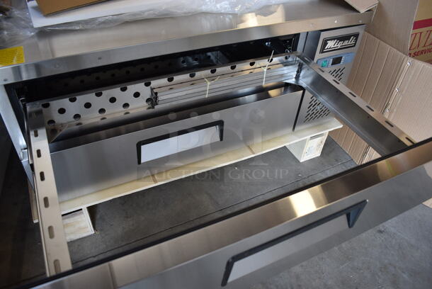 BRAND NEW! Migali Model C-CB48-HC Stainless Steel Commercial 2 Drawer Chef Base. 48.5x32x21. Tested and Working! - Image 4 of 5