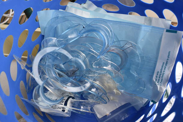 ALL ONE MONEY!  Lot of Various Items Including Ploy Tubes, Molder Bracket Ties and Extraoral Cheek Retractors in Blue Poly Bin. 11x12x9 - Image 5 of 7