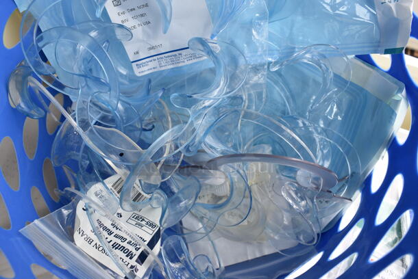 ALL ONE MONEY!  Lot of Various Items Including Ploy Tubes, Molder Bracket Ties and Extraoral Cheek Retractors in Blue Poly Bin. 11x12x9 - Image 7 of 7
